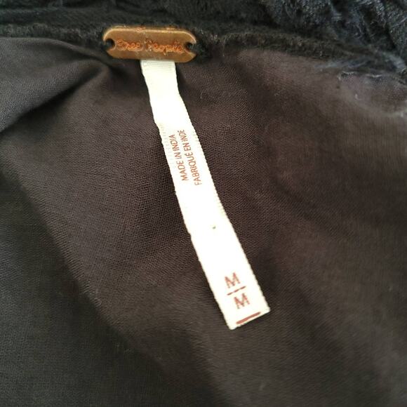 Free People Billie Battenberg Lace Dress One Shoulder Black A Line Women Medium - Picture 11 of 13